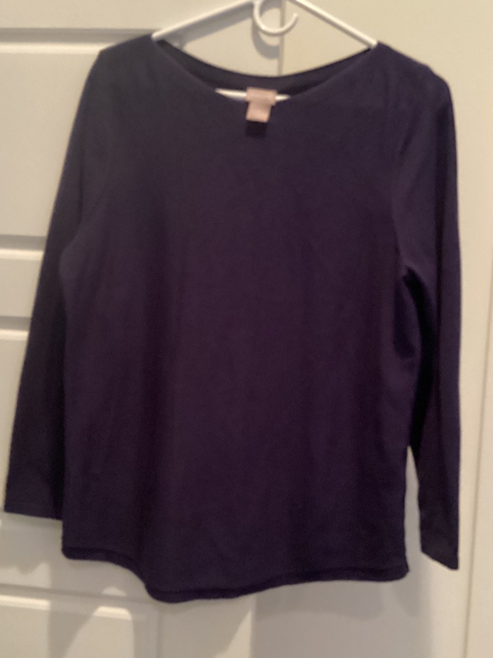 Chico's Long Sleeve Crewneck Top in black
